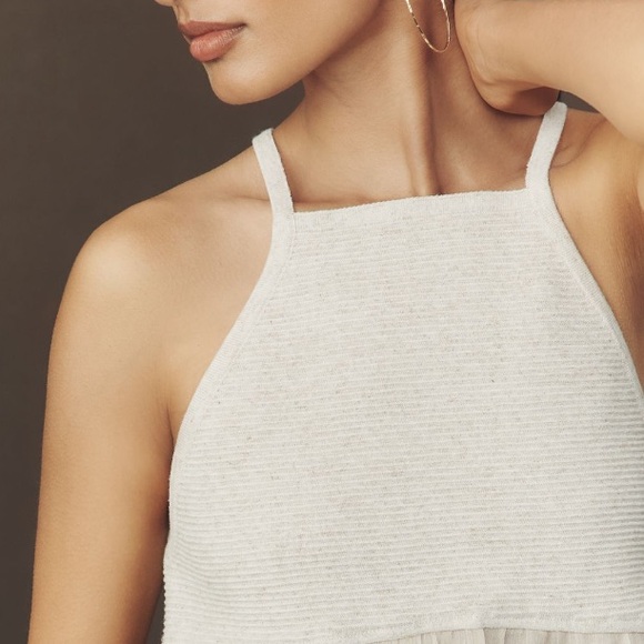 ANTHROPOLOGIE➕NWT Sheer Panel Halter Tank Top - Picture 3 of 10